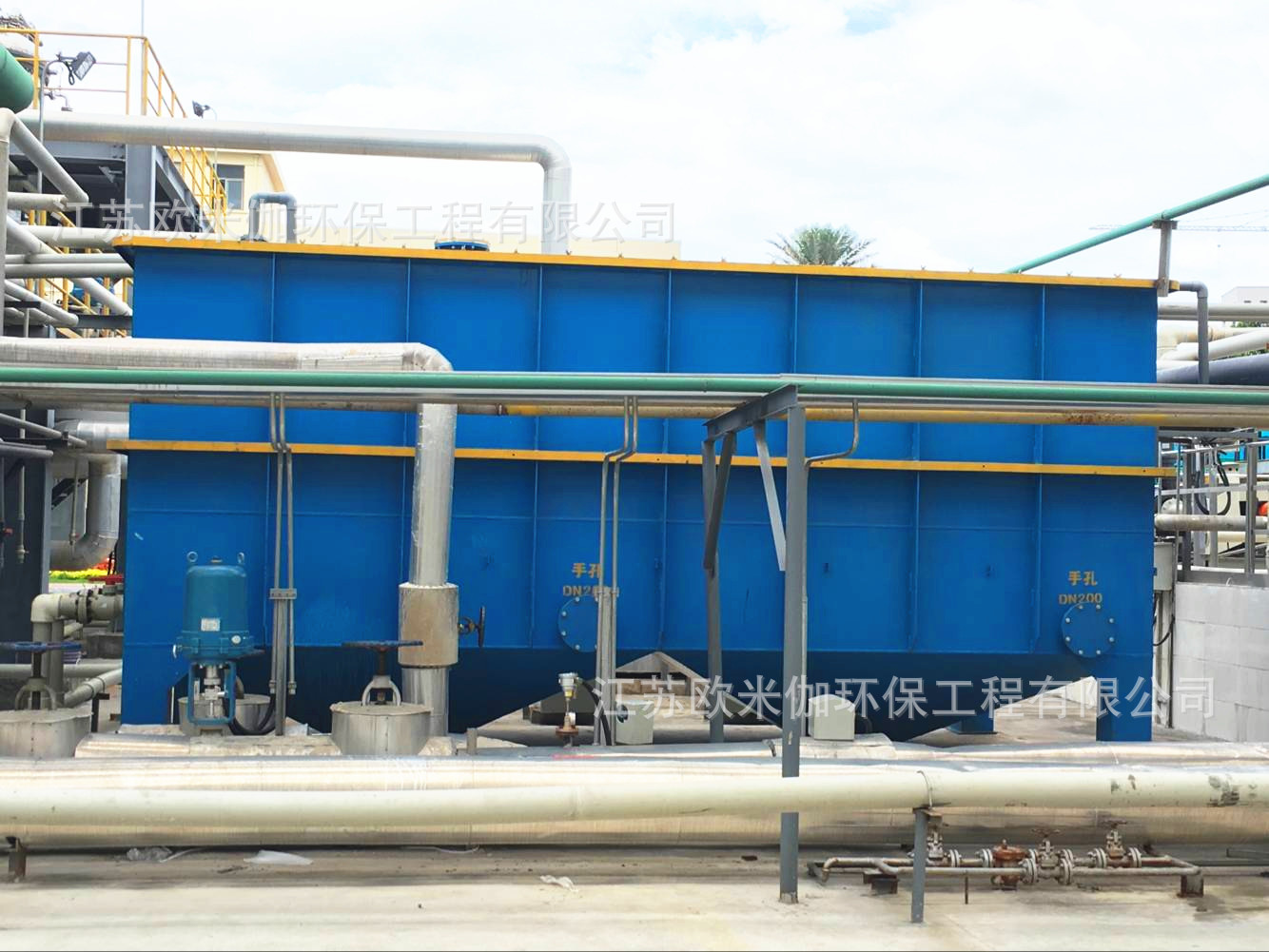 40t/h斜管沉淀池安裝調(diào)試現(xiàn)場(chǎng)